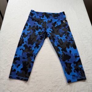 GRRRL Camouflage Leggings Women Size Ali/Amenah Blue Good Capri Workout Yoga